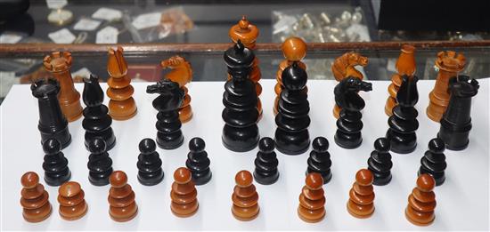 A Jacques style carved chess set